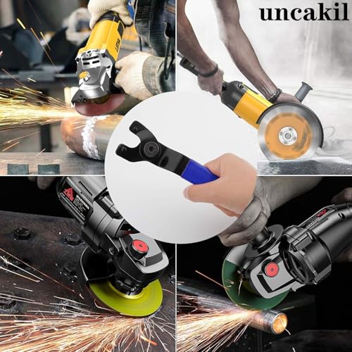Adjustable Angle Grinder Spanner Wrench Universal Tool Small Pin Spanner Wrench,A Locknut,Pocket Door Suitable for 4 ",5", 6 ",7" and 9" Electric Angle Grinders(Blue,Including One Hex Key)
