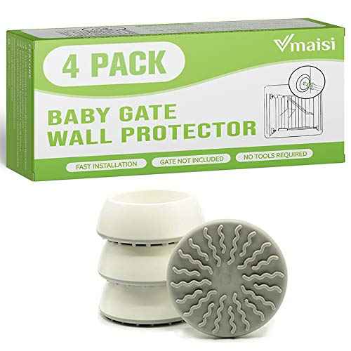 Vmaisi Baby Gate Wall Protector - Protect Walls from Pressure Mounted Pet Dog Gates, 4 Pack White