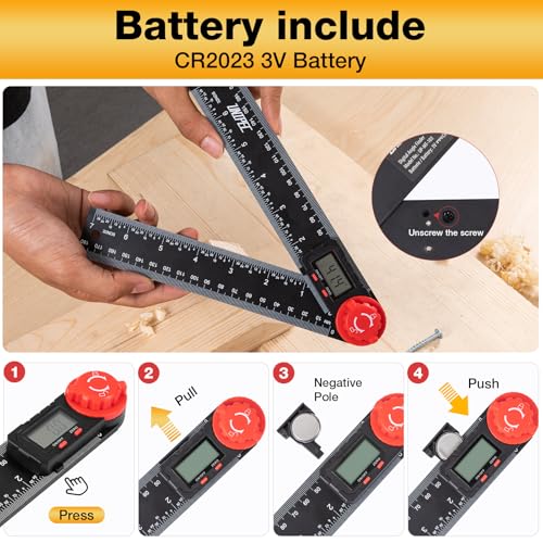 UNIPEC 7in Digital Angle Finder Protractor - ABS-Black, 0.1° LCD Ruler & Protractor for woodworking