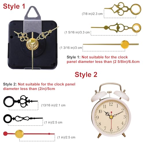 Silent Quartz Clock Mechanism Kit with Short Hands for DIY Repair - EMOON 3-Piece Set