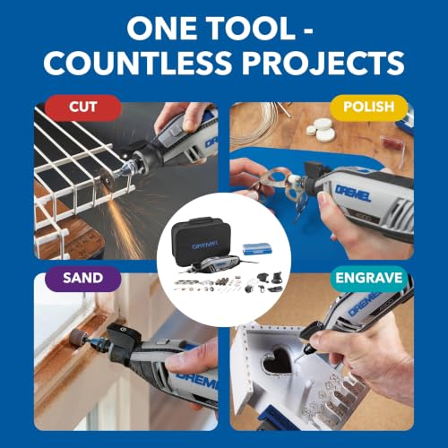 Dremel 4300-5/40 Rotary Tool Kit with 45 Pieces, LED Light, 40 Accessories