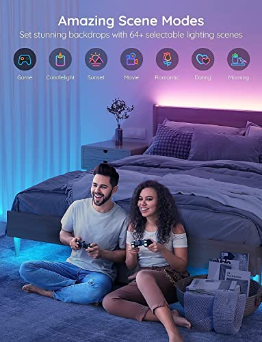 Govee 16.4ft RGB LED Strip Lights with Alexa & Google Control, Music Sync