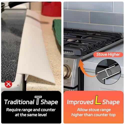ACPULSE Black Stainless Steel Stove Gap Covers (2 Pack) Adjustable 13.8-27.6 in