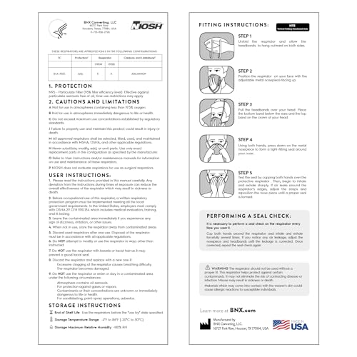 AccuMed N95 Respirator Mask Black 20-Pack NIOSH Certified Face Masks
