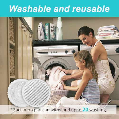 AIR U+ 8 Pack Steam Mop Replacement Pads for Shark Steam & Scrub Mop (White)