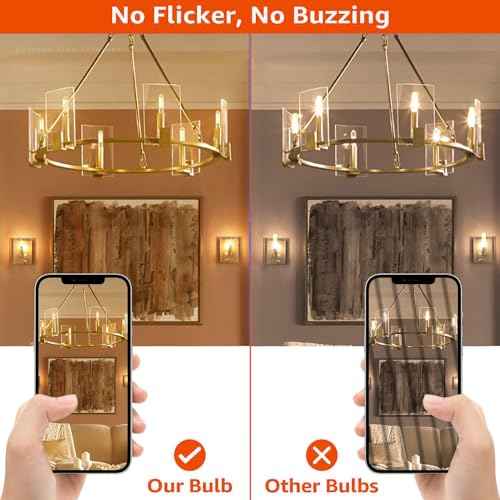 Leools Dimmable E12 LED Bulb 8W Equal 100 watt led Light Bulb Warm White 2700K T6 T25 E12 Candelabra Bulb 100 watt for Chandeliers,Ceiling Fan,Pendant,Wall sconces AC120V 800LM e12 Bulb 12Pack
