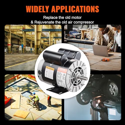 VEVOR 2HP Electric Air Compressor Motor 115/230V, 56 Frame, 1.88" Shaft, Reversible, Model 1 / 2P-1.88" Shaft Length