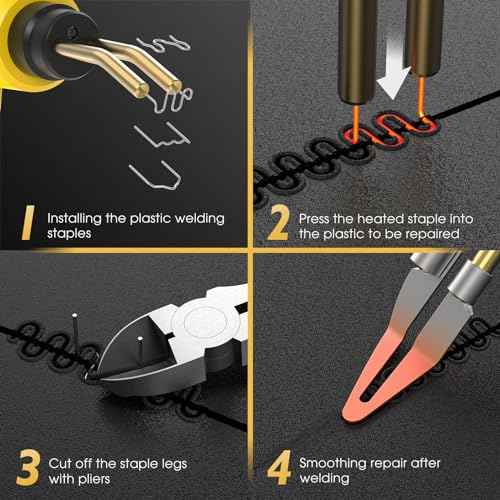 TOOLIOM 200W PORTABLE Plastic Welder - 110V Weld Kit, Welding Gun, 800PCS Staples - Bumper Repair, Plastic Stapler