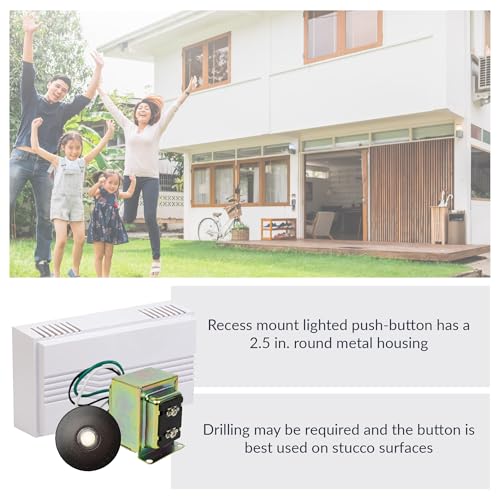 Newhouse Hardware Hardwired Chime Kit with 16-Volt/30VA Transformer and Recess-Mount Metal Oil-Rubber Bronze Button