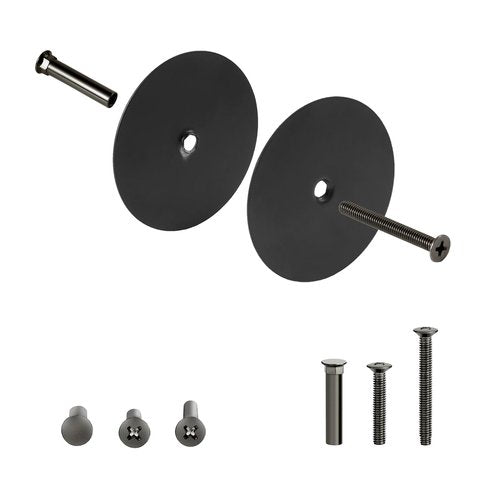 NAUBEA 1 Pack Door Knob Hole Cover Plate Matte Black Deadbolt Cover Plate 2 5/8" Diameter Round Door Hole Filler Plate, 1" and 1.5" Screws, Repair Locks and Doors Hole for Home Security
