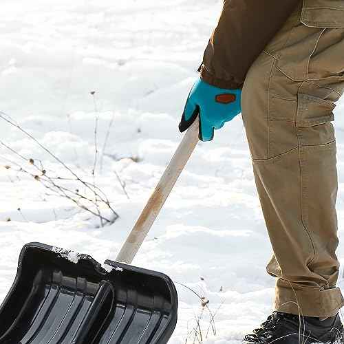 COOLJOB Waterproof Winter Freezer Gloves for Working Gardening Fishing Construction Worker, Double Coated Rubber for Warehouse Cold Refrigeration House, 1 Pair Large Blue