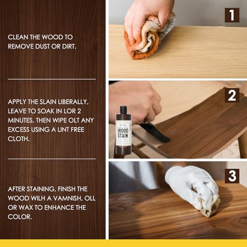 DWIL Water-Based Wood Stain - Teak Finish, Fast Dry, 8.5oz - No Tool Included