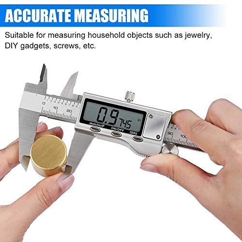 Jiavarry 6 Inch Digital Caliper with Large LCD Screen, Stainless Steel Vernier for Precise Measurement - Model 20-F