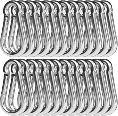 24PCS M5 Galvanized Steel Spring Carabiners for Keychains & Outdoor Use