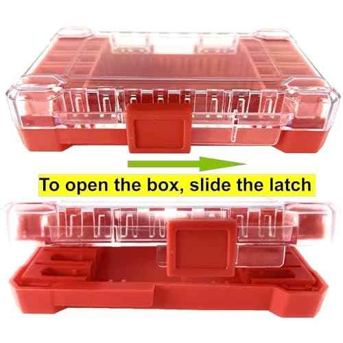 FTG USA Small Storage Container for Impact Driver Bits, Plastic Box Used as Storage Case for Countersink Drill Bit and Hex Bits