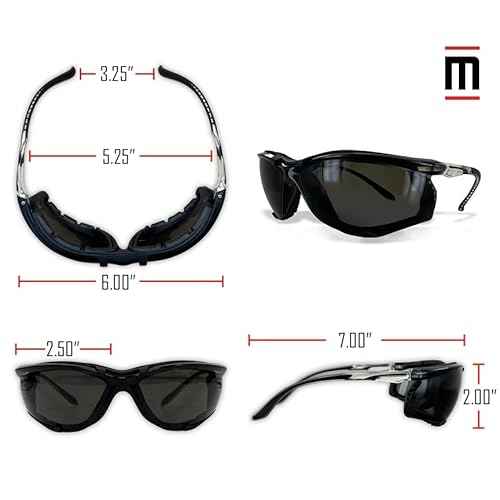 Magid Glove & Safety Gemstone Onyx Sporty Foam Lined Safety Glasses, 1 Pairs, (Y84)