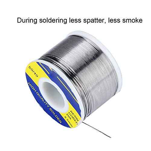 Solder Wire, 0.5mm 250g 60/40 Tin Rosin Core Solder Wire, Rosin Core Tin Solder, Roll of Welding Wire for Computer Repair Electrical Soldering