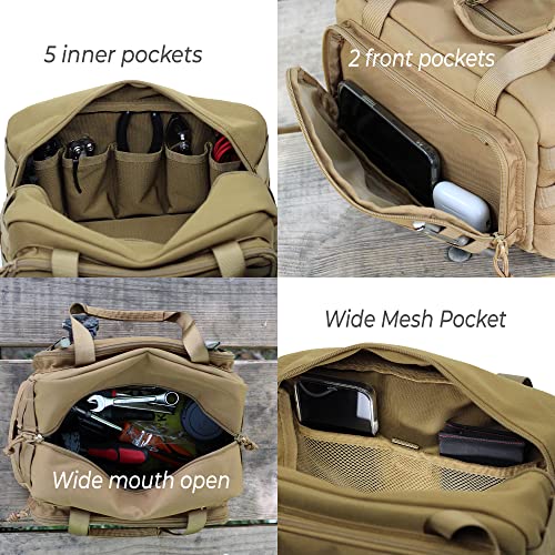 Coreflex Brown 12-Inch Heavy Duty Multi-Purpose Tool Bag for Mechanics & Trades
