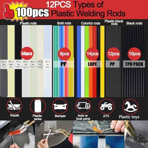 Upgraded 220W Plastic Welder, 2 in 1 Plastic Welding Kit Plastic Repair Welder Kit 1000PCS Hot Stapler Soldering Gun with 100PCS Plastic Welding Rods Car Bumper Repair Kit for Most Plastic Repair