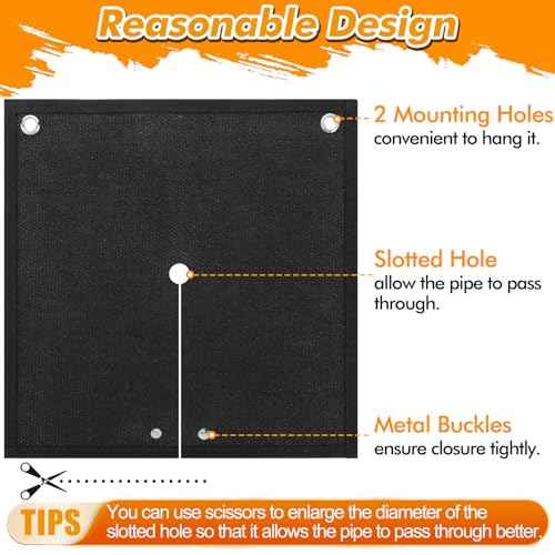 Welding Blanket Fireproof for Copper Pipe - 2 Pack Fire Resistant Fiberglass Soldering Mat with Plumbing Hole, Protective Flame Insulation Pad for Propane Torch Brazing Plumbing, 12" x 12"