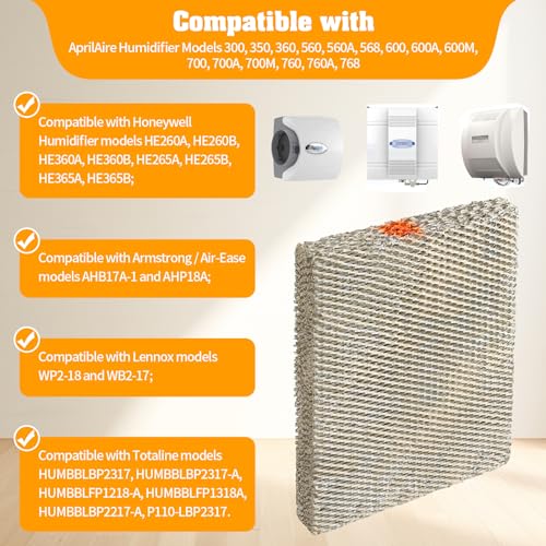 DerBlue 3-Pack Aluminum Mesh Humidifier Replacement Filters for AprilAire 300-760 Series