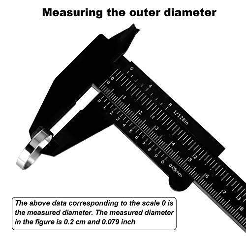Honoson 10 Pcs Plastic Vernier Caliper 0-6 Inch Double Scale