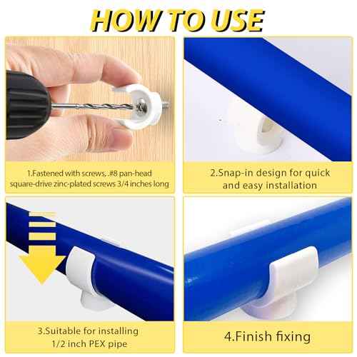 50 Pack 1/2 Inch PEX Clips, 16 mm Pipe Hangers Pipe Holder PEX Tubing Clamps PVC Water Pipe Support Pipe Clamp Tools, White Plastic U Pipe Clamp Tools