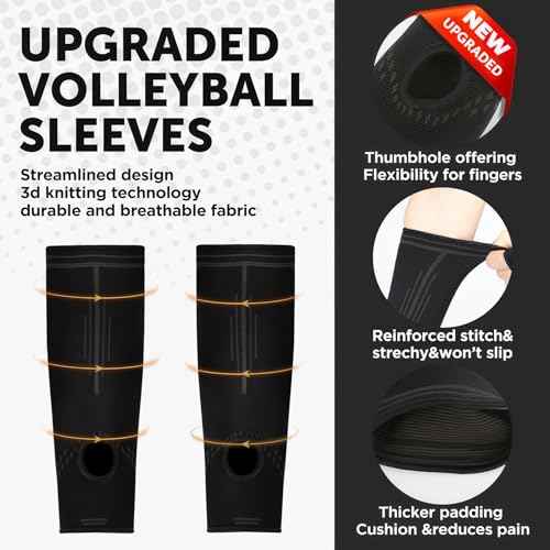 ROOCHKD Volleyball Arm Sleeves Passing Forearm Sleeves Compression Arm Guard Sports Training Arm Protector for Kids & Adult