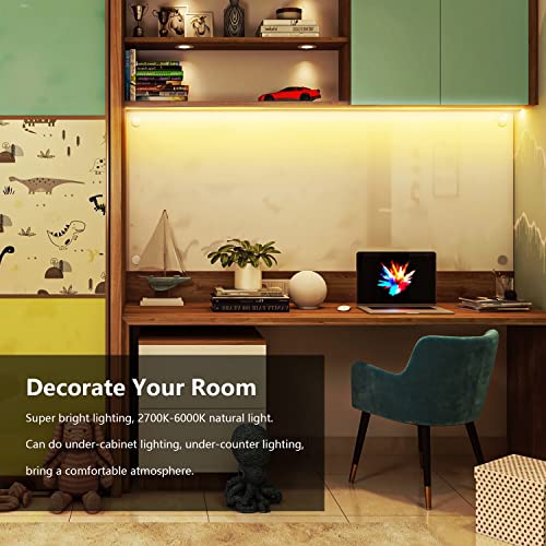 DAYBETTER 9.8ft Dimmable Under Cabinet LED Lights with Remote, Warm to Daylight White