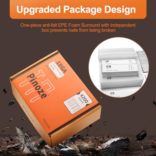 Pinoze Heavy Duty Galvanized Upholstery Staples & Brad Nails Kit - Multiple Sizes for Nail Guns