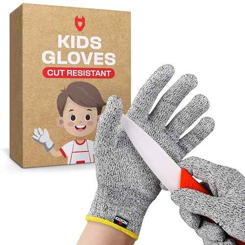 NoCry Kids Cutting Gloves, XS (8-12 Years) ? 100% Food Grade and Level 5 Protection ? Comfortable and Lightweight, Yet Tough ? Ambidextrous ? Ideal for Fishing, Wood Carving and Whittling