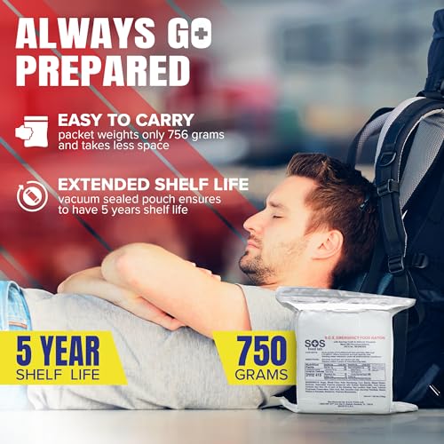 SOS Emergency Food Rations 3600 Calorie 3-Day Survival Food Bar Pack of 1