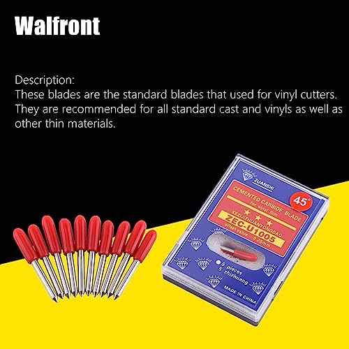 10Pcs Cutting Knife 30/45/60 Degree Plotter Cutter Blades Cemented Carbide Cutter Cutting Plotter Blade Replacement Cutter Blades (45¡Æ)