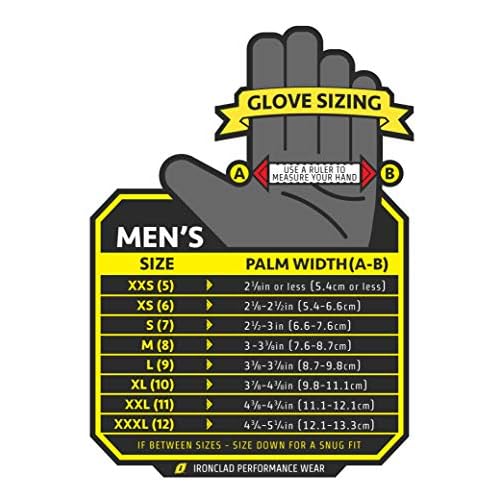 Ironclad mens Work Glove MACH 5 VIBRATION IMPACT, Black and Grey, X-Large Pack of 1 US