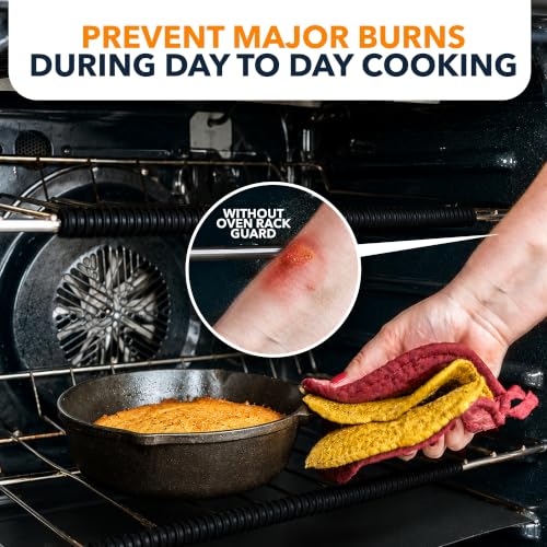 Linda’s Essentials 14-Inch Silicone Oven Rack Guards, 3-Pack – Heat-Resistant Rack Protectors for Easy Safe Handling (Black)
