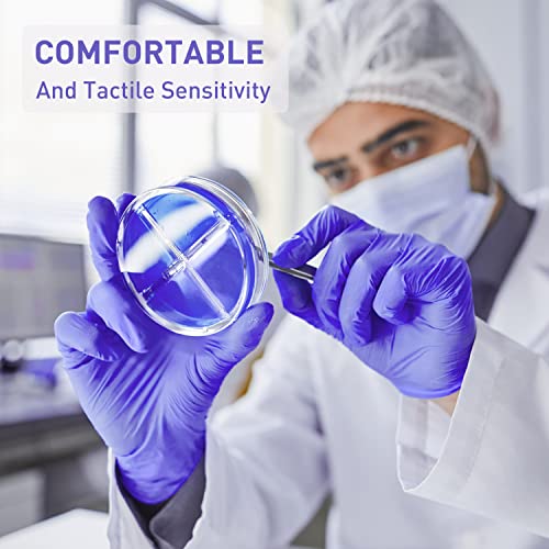 PEIPU Disposable Nitrile Gloves 100 Pack Medium Powder-Free Latex-Free