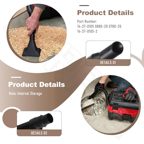 Milwaukee Packout Vacuum Hose 14-37-0105 Compatible with 18V/28V Wet/Dry Vacuums