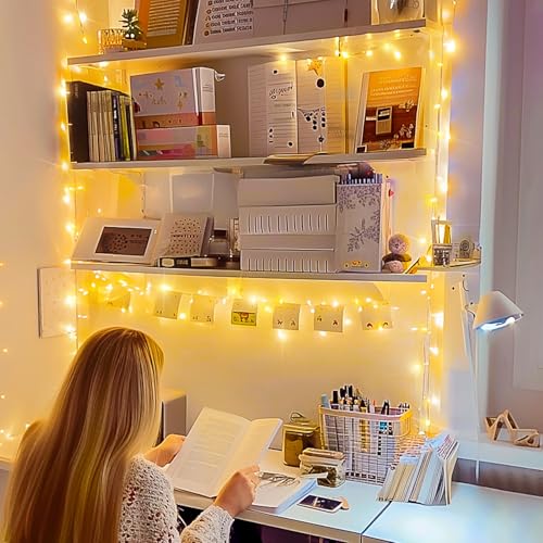 JMEXSUSS 100 LED Indoor String Lights Warm White Christmas Lights - 33ft, 8 Modes