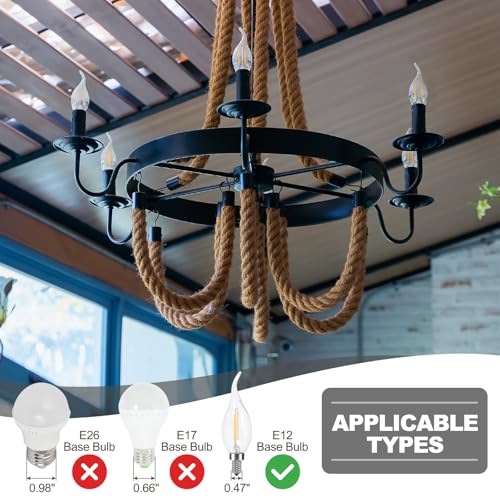 PATIKIL 4-Inch Black Candle Cover Sleeves Pack of 6 for E12 Chandeliers