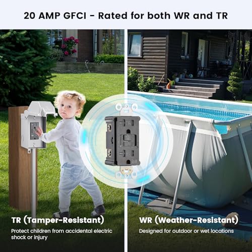 SURAIELEC 20A GFCI Outdoor Electrical Outlet Box Weatherproof Rust-Resistant