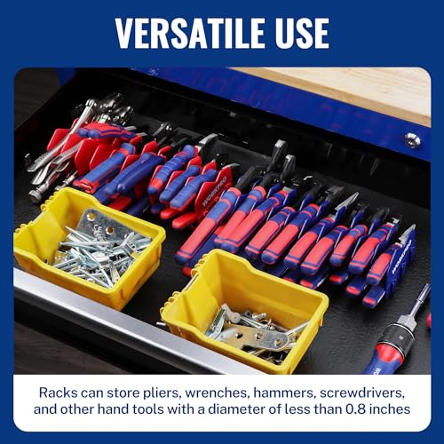 WORKPRO 2-Pack Plier Organizer Rack Blue & Red - 20 Slot Tool Storage