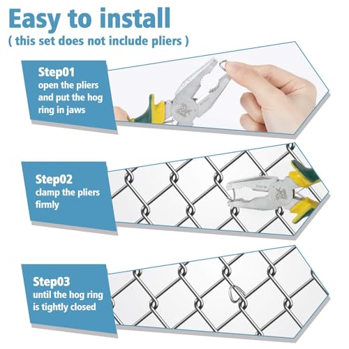 Sukh 650PCS Galvanized Hog Rings - Hog Nose Rings 3/8 Upholstery Heavy Duty for Auto Furniture Upholstery Meat,Sausage Casing,Bagging,Shock Cords Animal Pet Cages