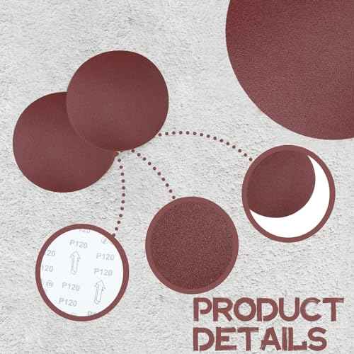 30 Pcs 7 Inch Sanding Disc Sandpaper, Hook-and-Loop Sanding Discs Sander Paper for Random Orbit Sander, 120 Grit