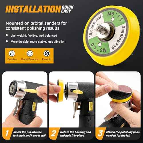 2Pcs 2" Hook and Loop Backing Pads for Orbital Sander M6 Threads Polishing Buffing Plate for Dual Action Car Polisher, Thread M6