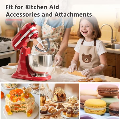 YIFOCUS Flex Edge Beater for KitchenAid 4.5-5 Qt Tilt-Head Mixers, Gray