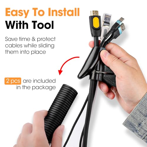 YesBes 1" x 40ft Black Split Wire Loom Tubing - Electrical Conduit & Protector