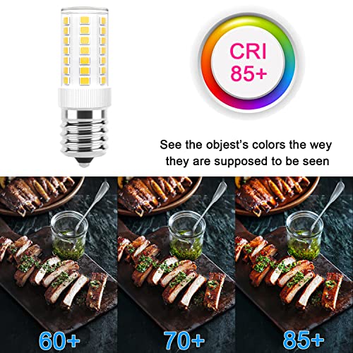 Lacnooe 5W Daylight E17 Dimmable Microwave Bulb, 6000K 450lm, Fits Whirlpool/GE/Kenmore, Replaces 8206232A 1890433 AP4512653, 2 Pack