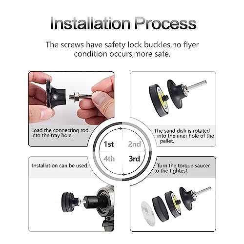 9 Pack 2 Inch Versatile Die Grinder Attachment Kit Roll Lock Pad Holders, with 1/8"and 1/4" Shanks Die Grinder Accessories Suitable for Drill Grinder Rotary Tools