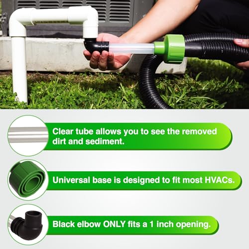 EZVAC AC Drain Line Cleaner and Vacuum Adapter for HVAC Condensate Clogs