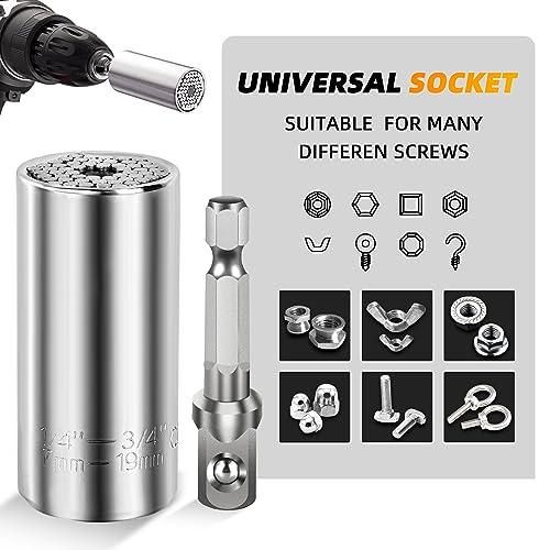 Super Universal Socket Tools Gifts for Mens Christmas Stocking Stuffers for Men Grip Socket Set With Power Drill Adapter (7-9MM) Cool Tools Gadgets for Dad Husband Birthday gifts for Women Him (1)